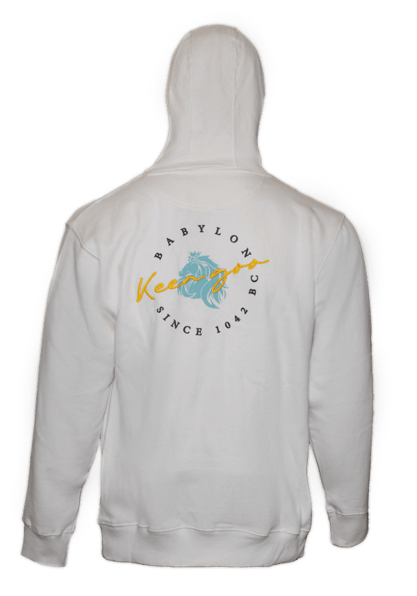K2403 - Men hoodie white fronback design - Image 4