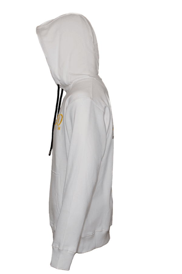 K2403 - Men hoodie white fronback design - Image 3