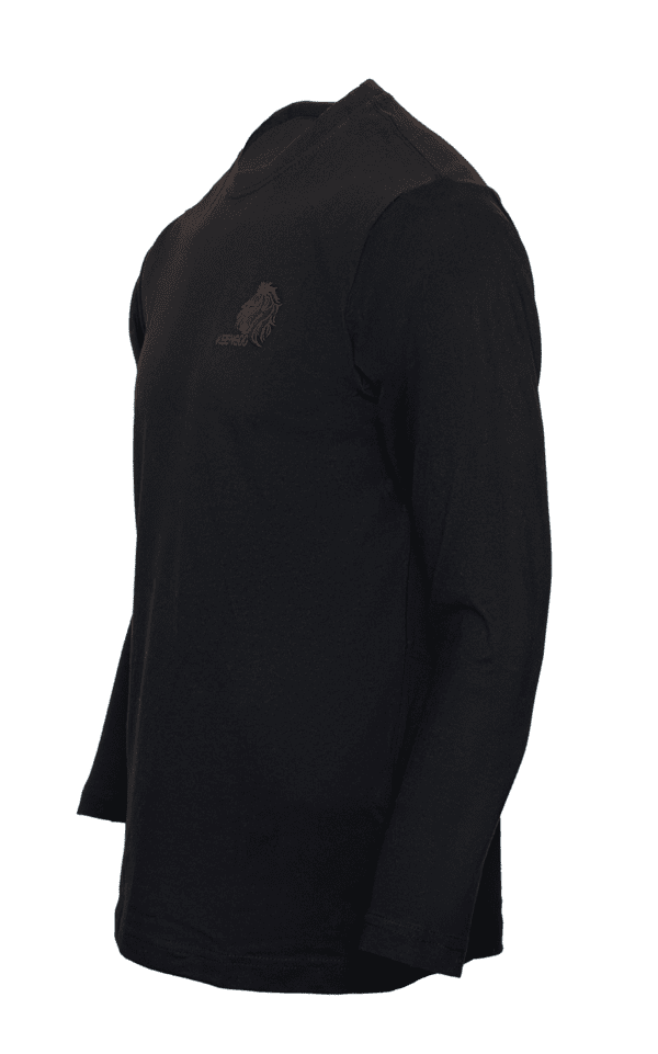 K2404-Men T-Shirt Full Arm Black - Image 2