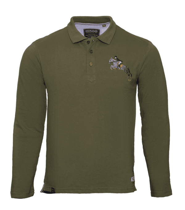 K2405- Men Polo Full Arm Green JH