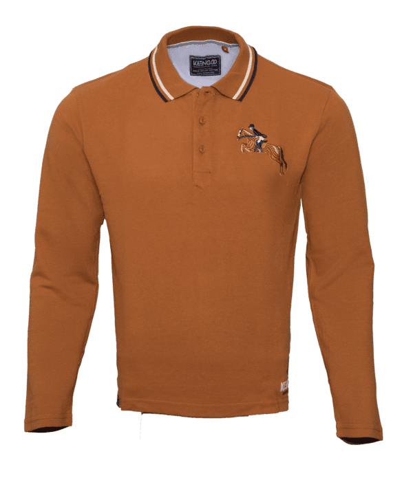 K2406-Men Polo Full Arm Orange JH