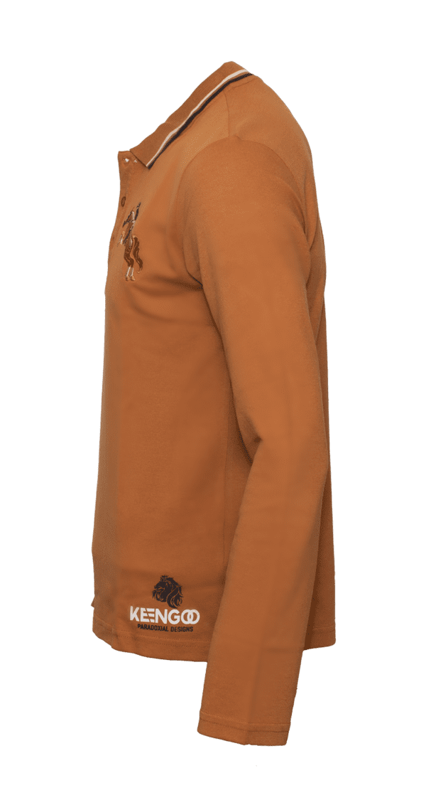 K2406-Men Polo Full Arm Orange JH - Image 3