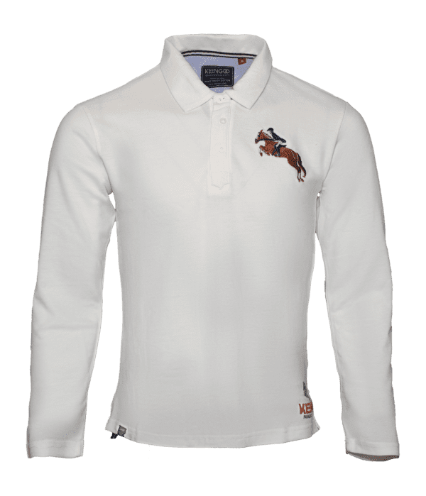 K2407- Men Polo Full Arm White JH