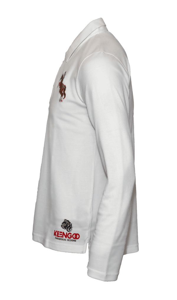 K2407- Men Polo Full Arm White JH - Image 2