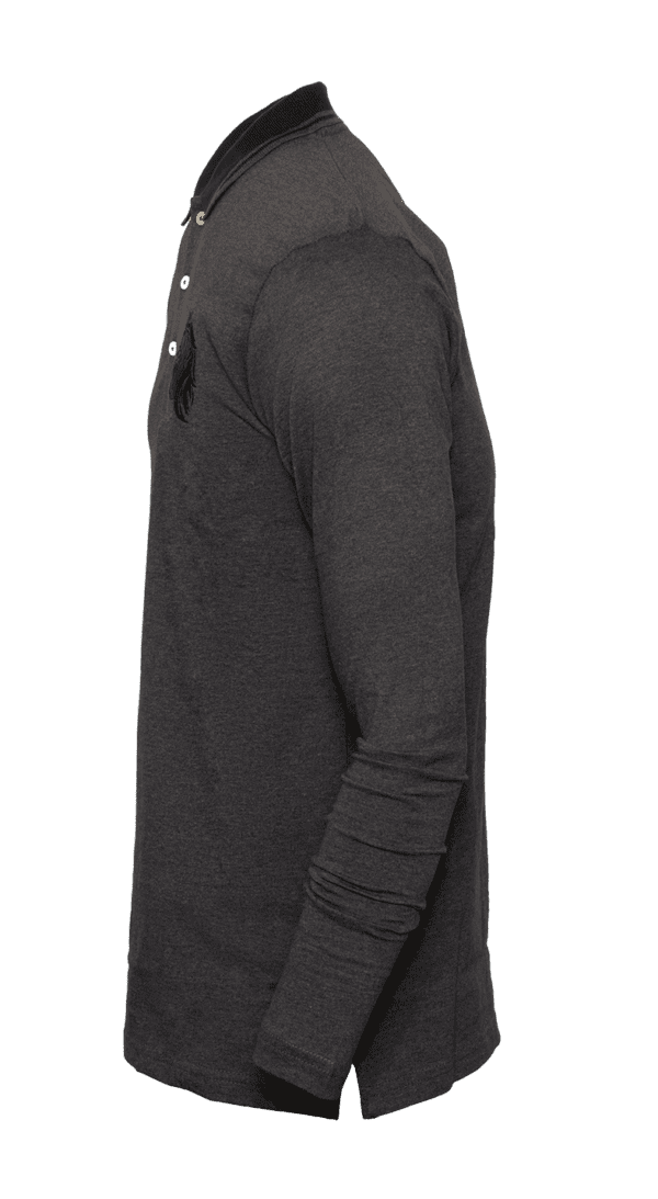 K2408- Men Polo Full Arm Hader Grey - Image 2