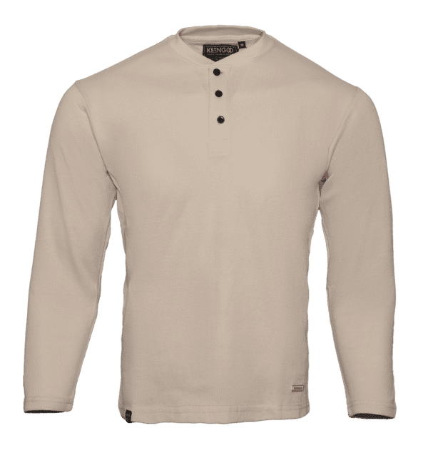 K2409 - Men T-Shirt Full Arm Round neck Button