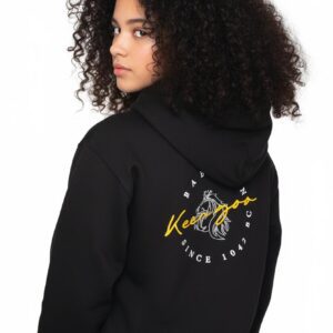 K2402 - Men black hoodie Back Logo
